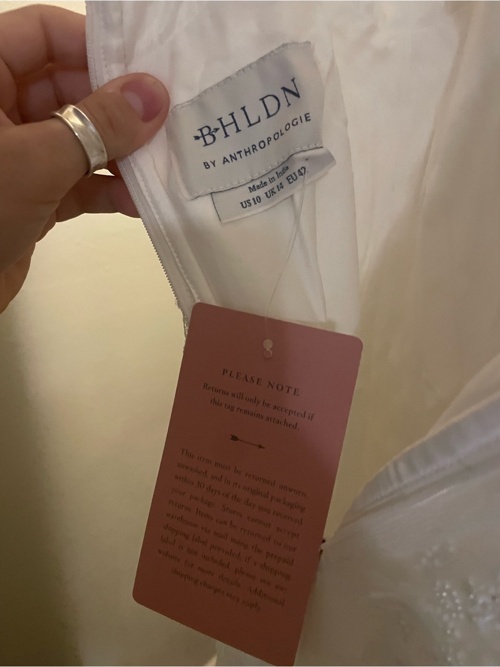BHLDN White Bridal Dress Anthropologie NWT